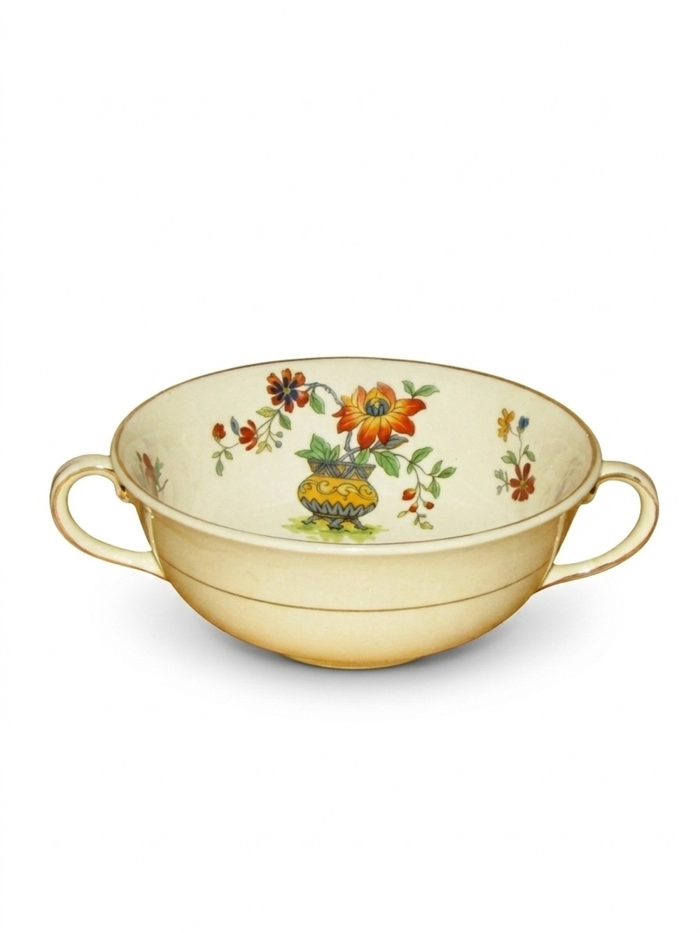 Johnson Bros Pareek Orleans Cream Soup Bowl with Handles Bouillon Cup Vintage